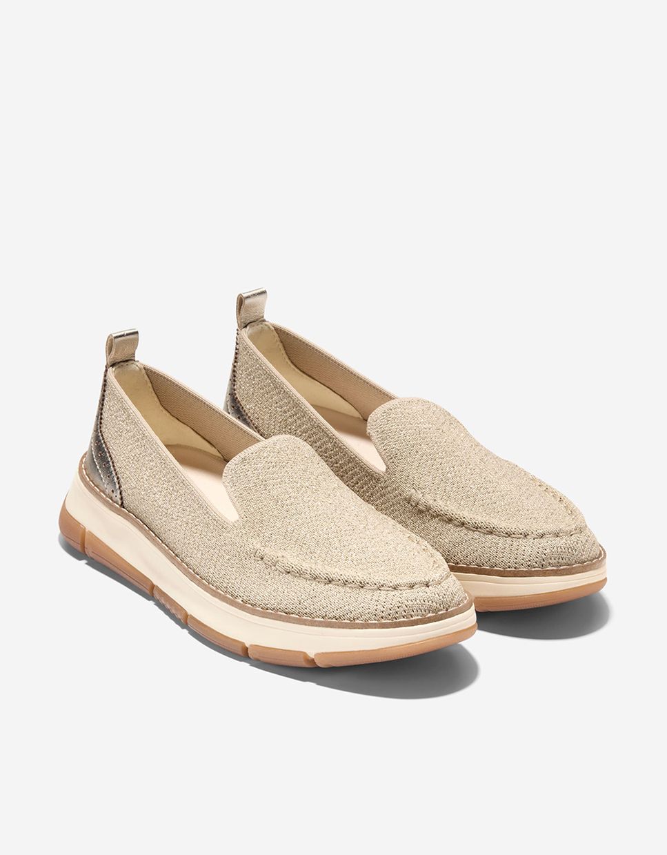Mocasines planos de mujer confeccionados en tejido stitchlite™ - Cole Haan - Beige Beige-5