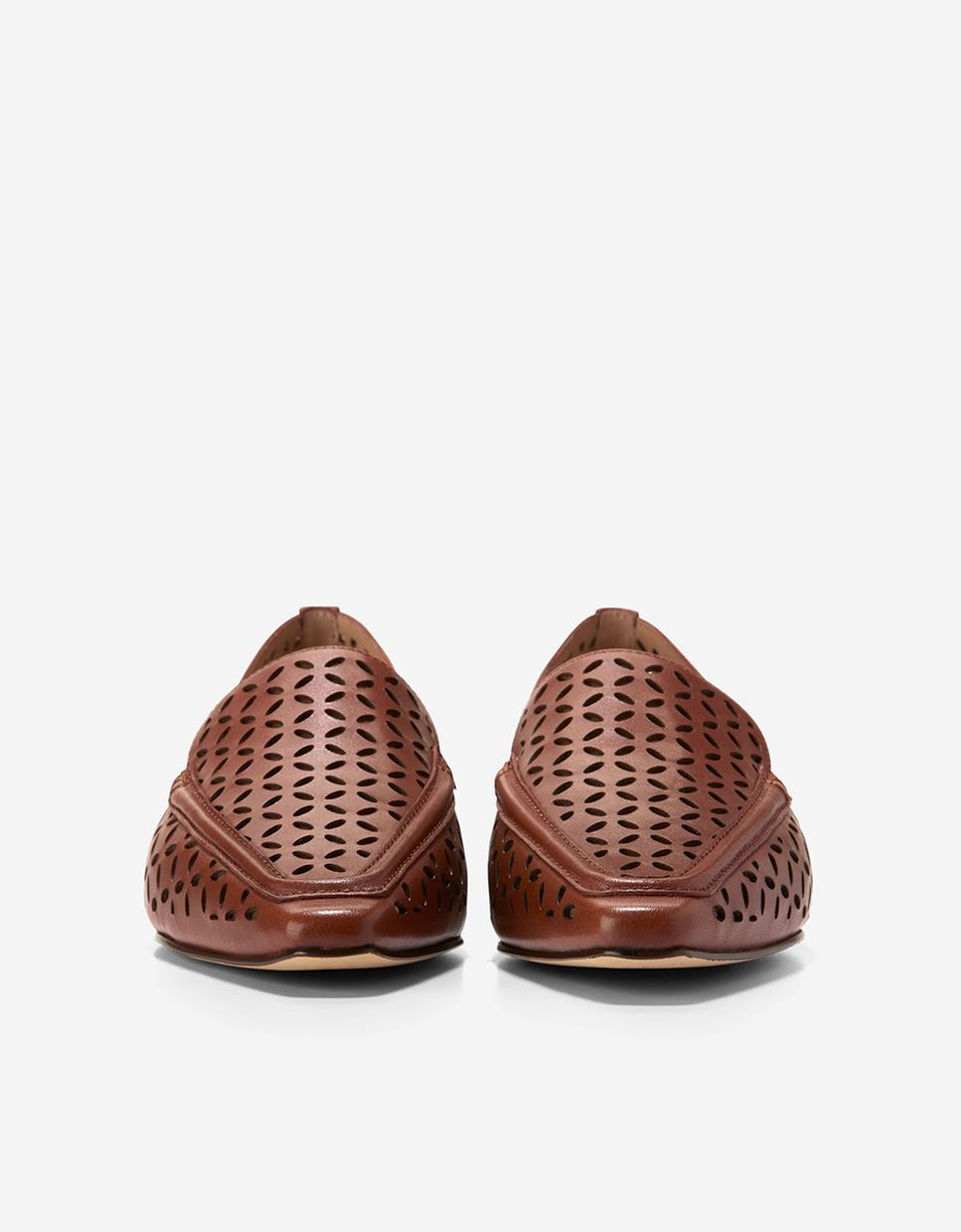 Mocasines planos de mujer confeccionados en piel perforada - Cole Haan - Marrón Marrón-4
