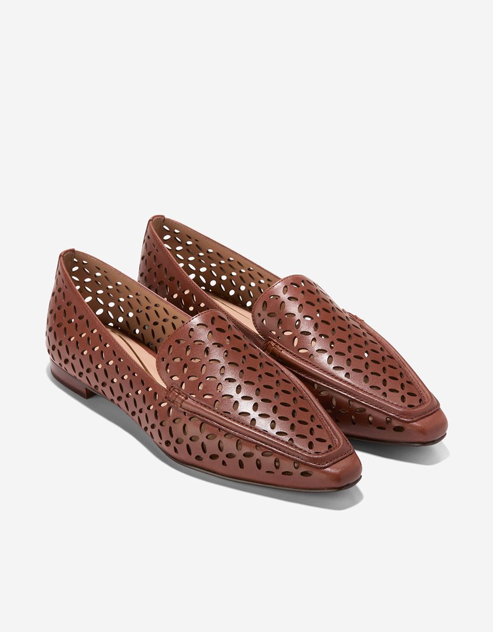 Mocasines planos de mujer confeccionados en piel perforada - Cole Haan - Marrón Marrón-5