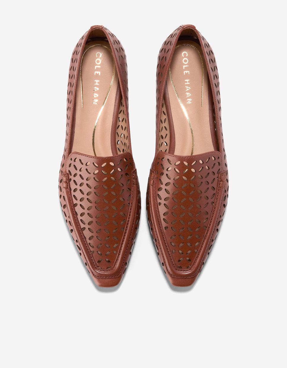 Mocasines planos de mujer confeccionados en piel perforada - Cole Haan - Marrón Marrón-6