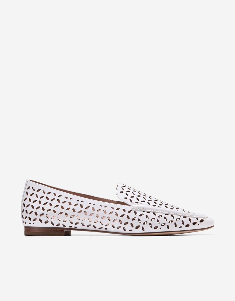 Mocasines planos de mujer confeccionados en piel perforada - Cole Haan - Blanco Blanco-1