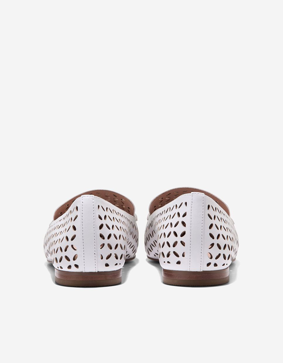 Mocasines planos de mujer confeccionados en piel perforada - Cole Haan - Blanco Blanco-2