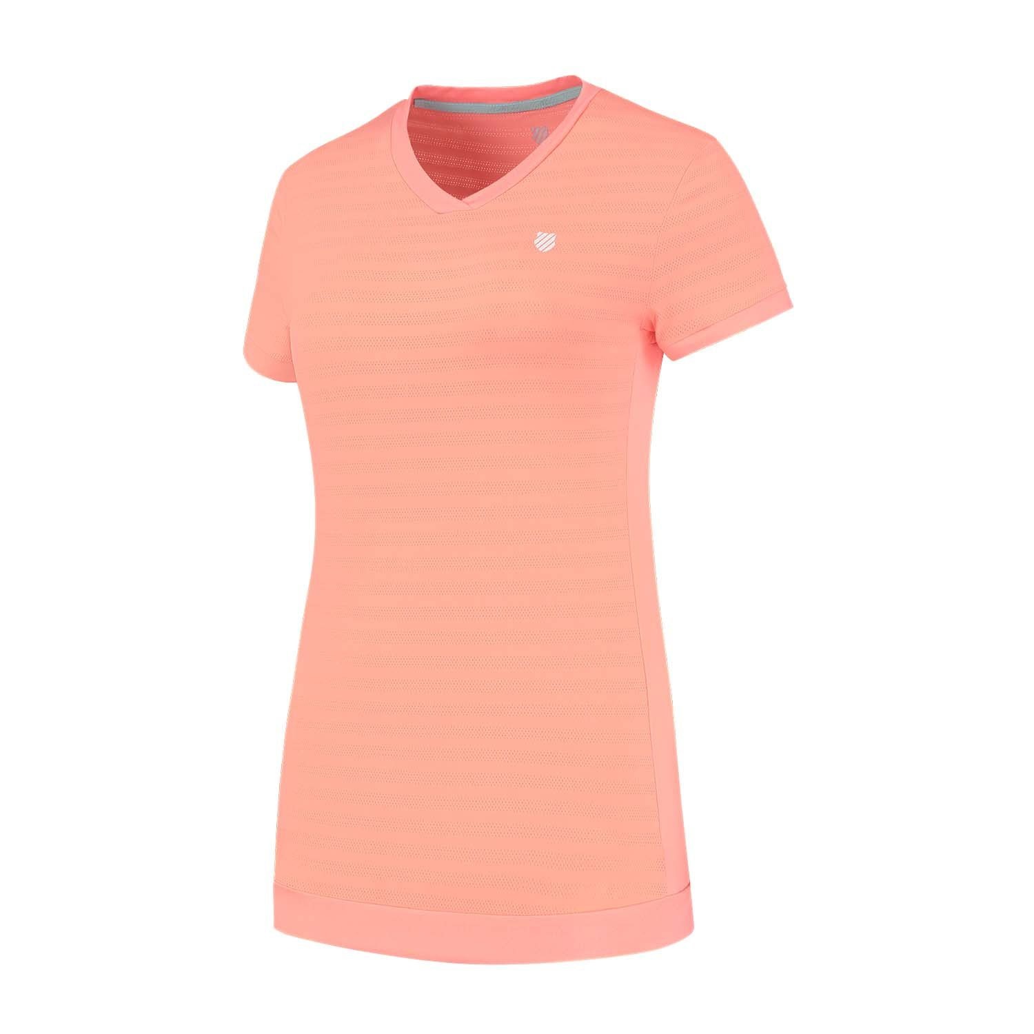 Camiseta de tenis y pádel de mujer HYPERCOURT V y NECK TOP K·Swiss - Rosa pastel Rosa pastel-1