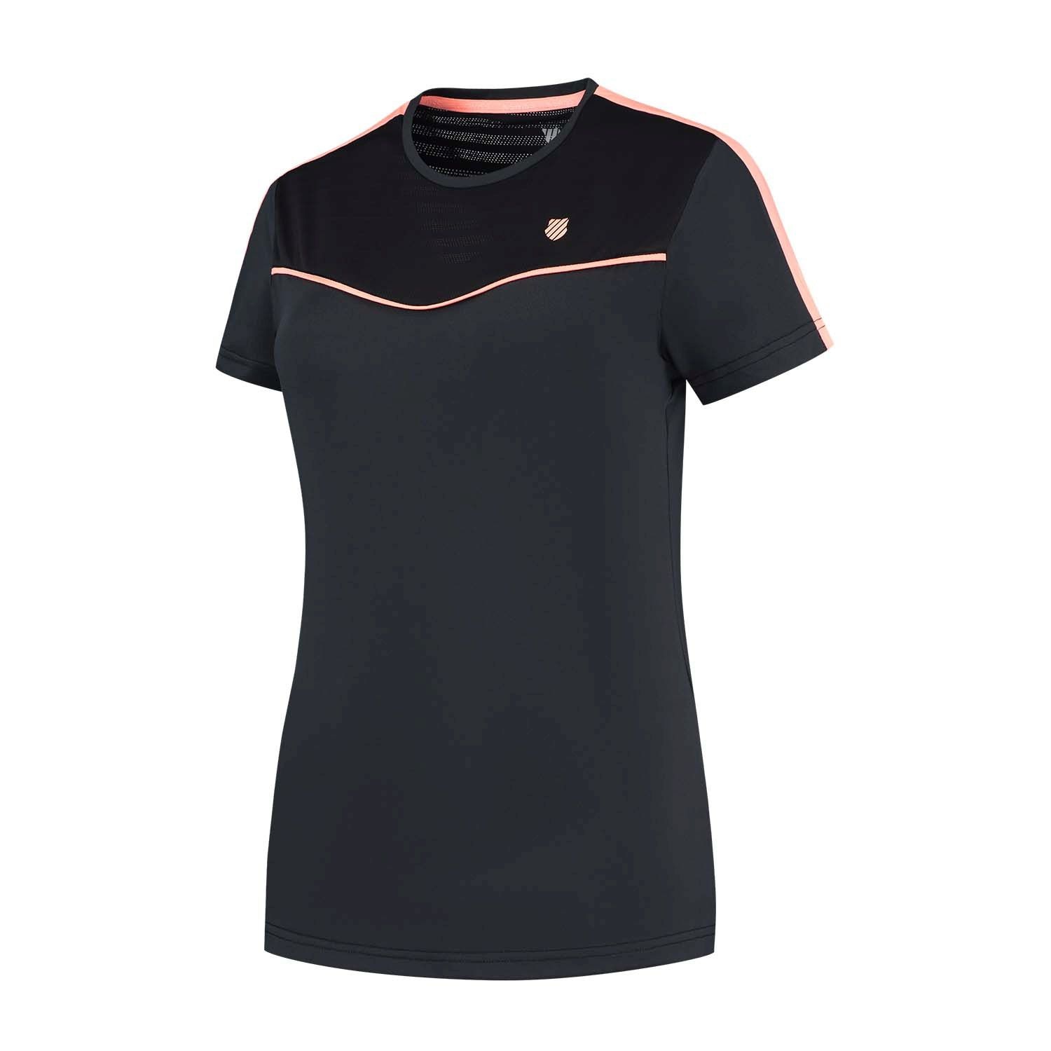 Camiseta de tenis y pádel de mujer HYPERCOURT ROUND NECK TOP 2 K·Swiss - Negro Negro-1