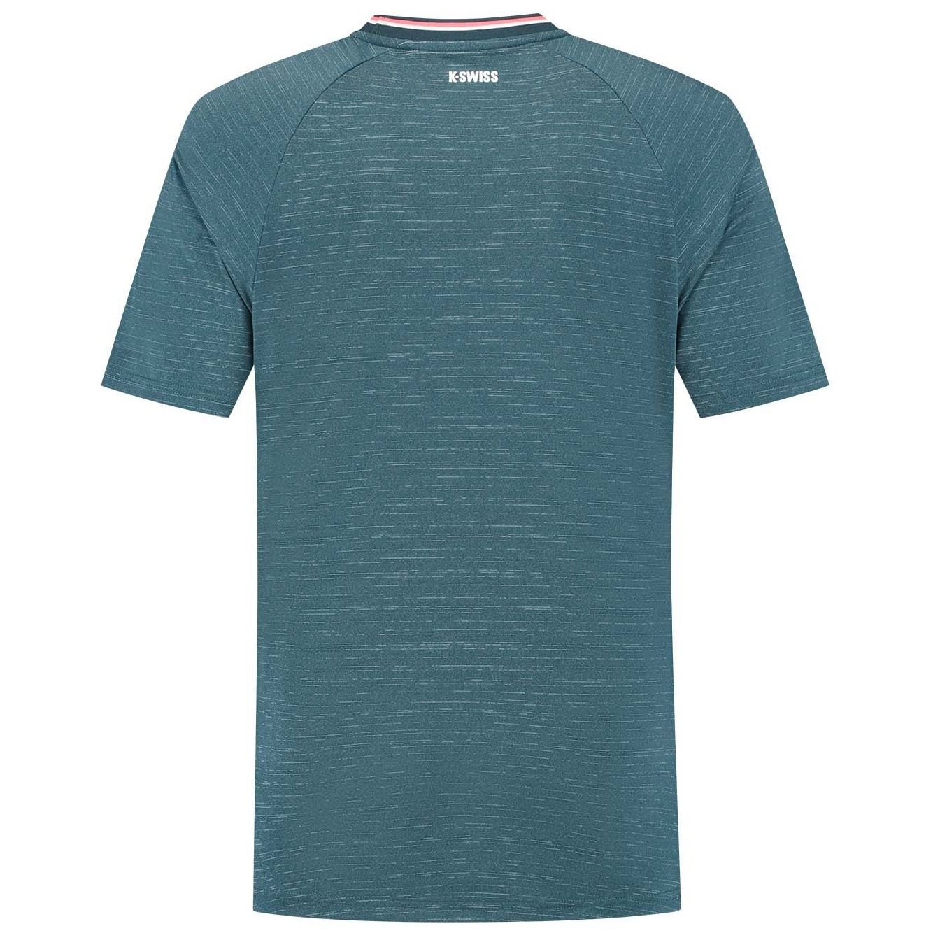 Camiseta de tenis y pádel de hombre HYPERCOURT MELANGE 3 K·Swiss - Azul Turquesa Azul Turquesa-2