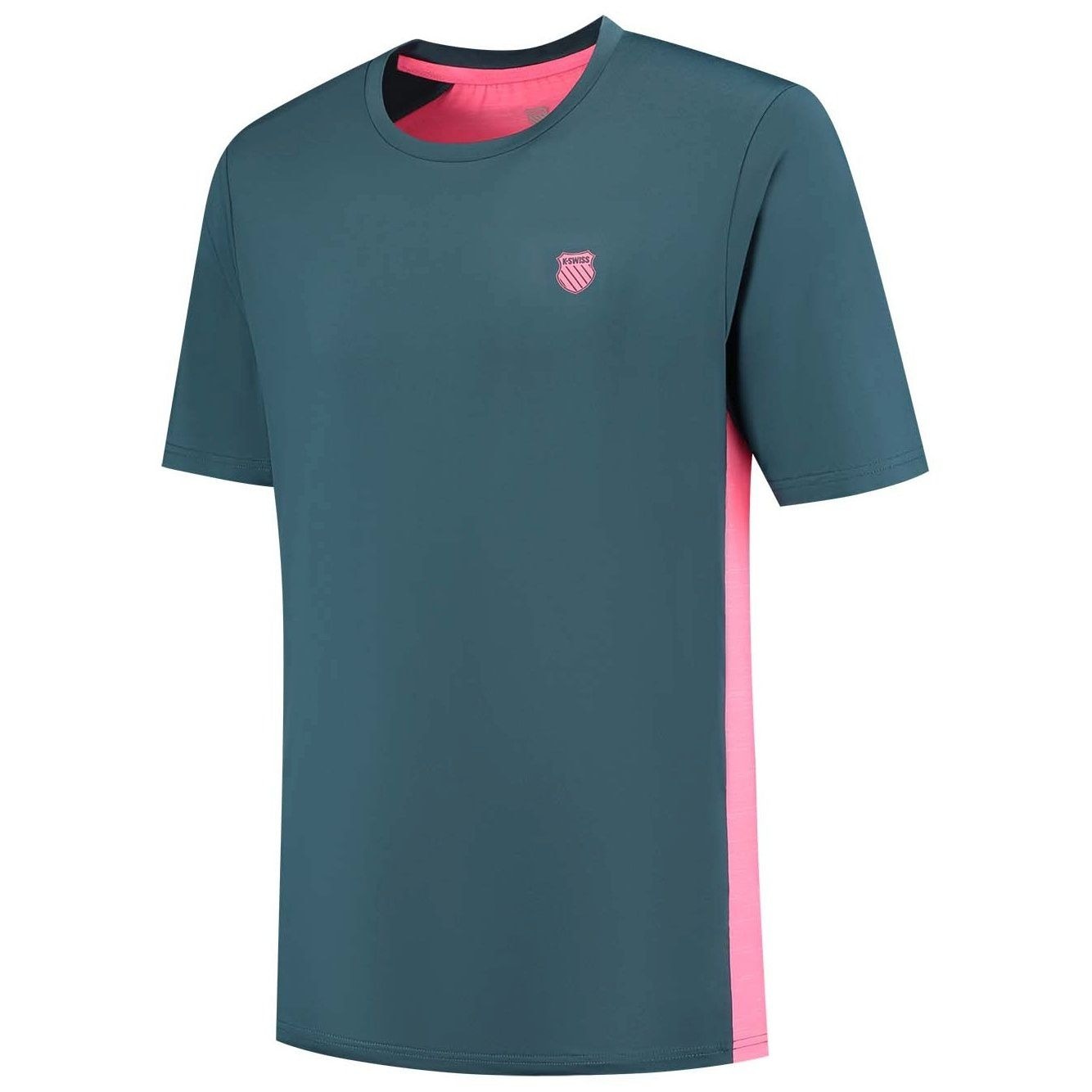 Imagen 0 de Camiseta de tenis y pádel de hombre HYPERCOURT MIX MELANGE CREW K·Swiss Azul Turquesa