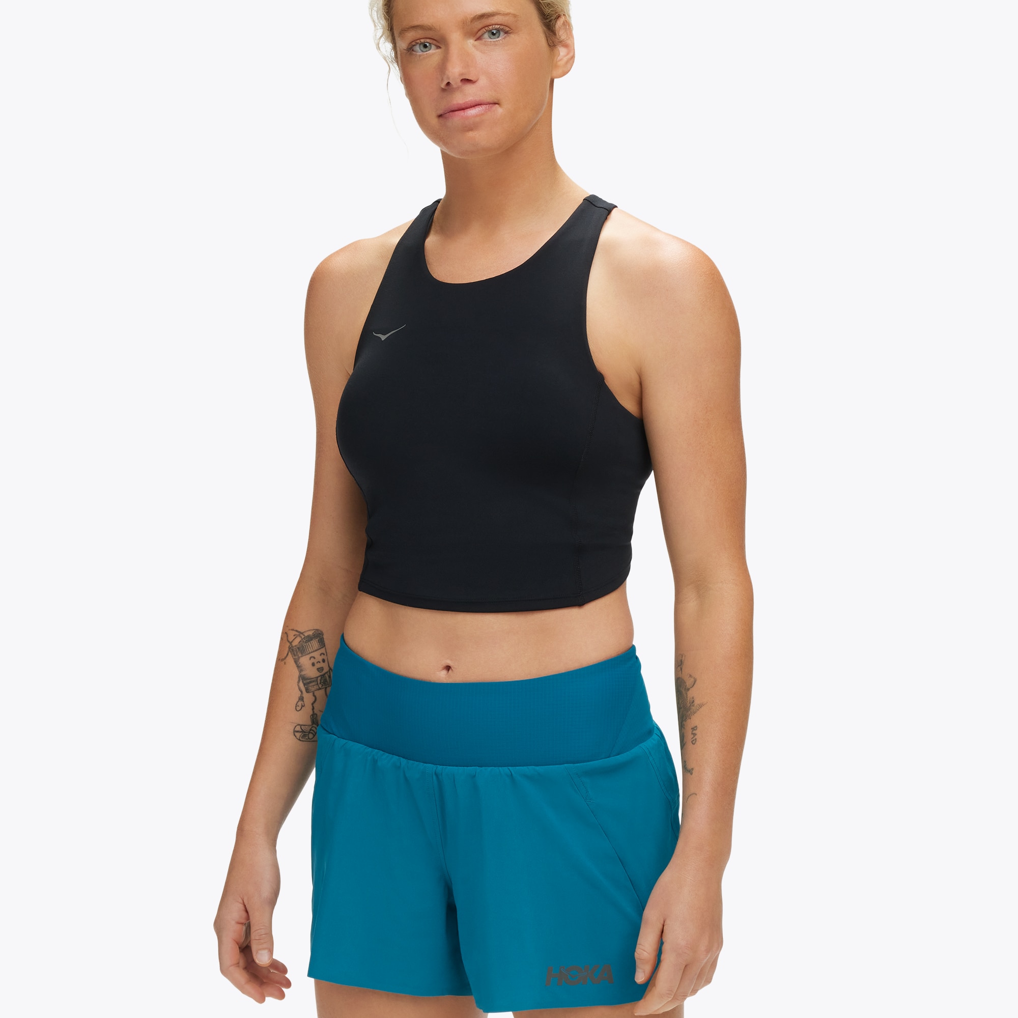 Sujetador ELARO CROP BRA Hoka Negro Negro-1