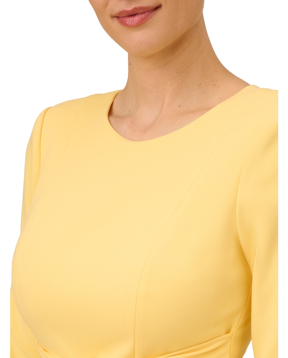 Vestido con cintura anudada y manga francesa - Adrianna Papell - Amarillo Amarillo-3