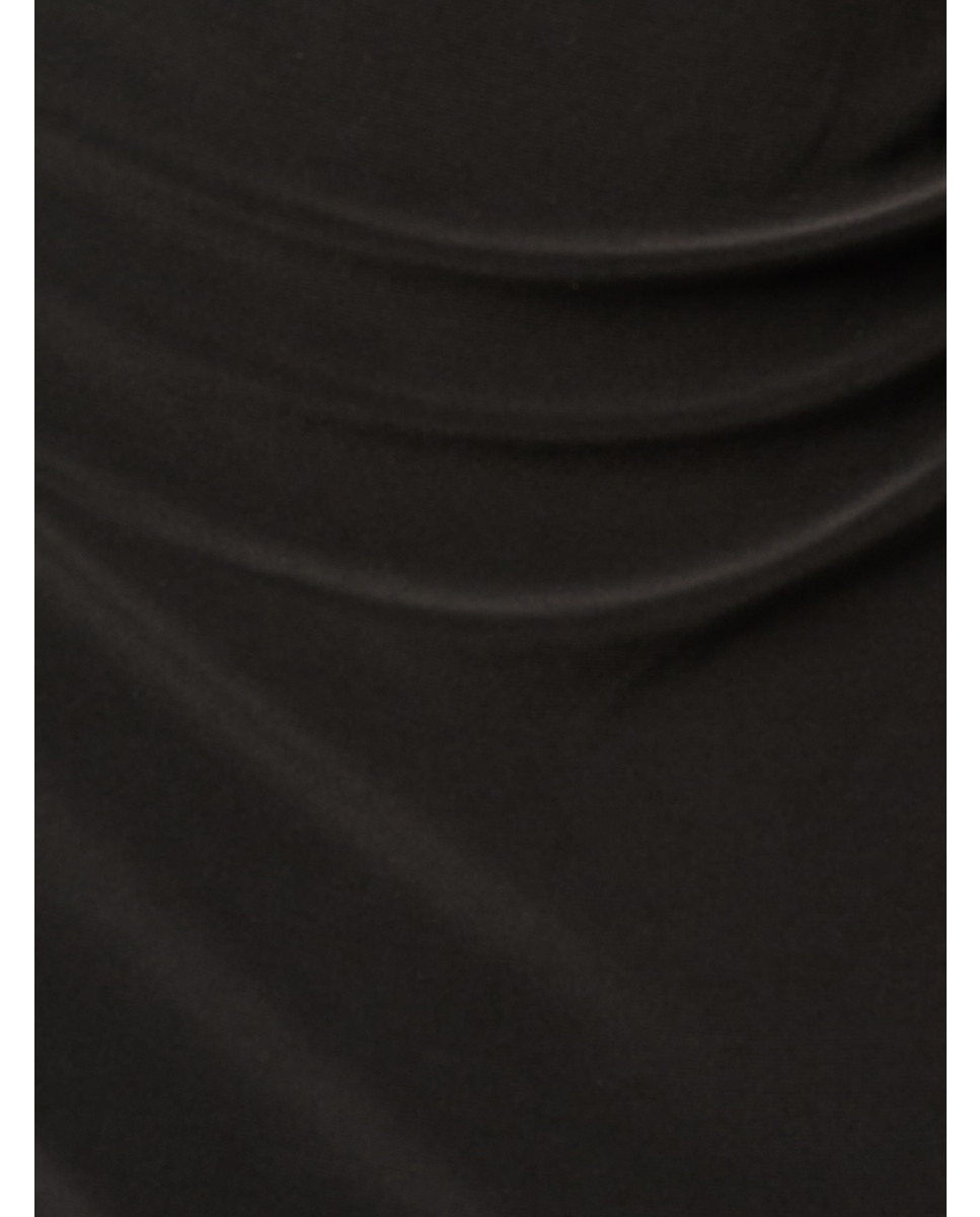 Vestido largo estilo esmoquín entallado con detalle drapeado - Adrianna Papell - Negro Negro-4