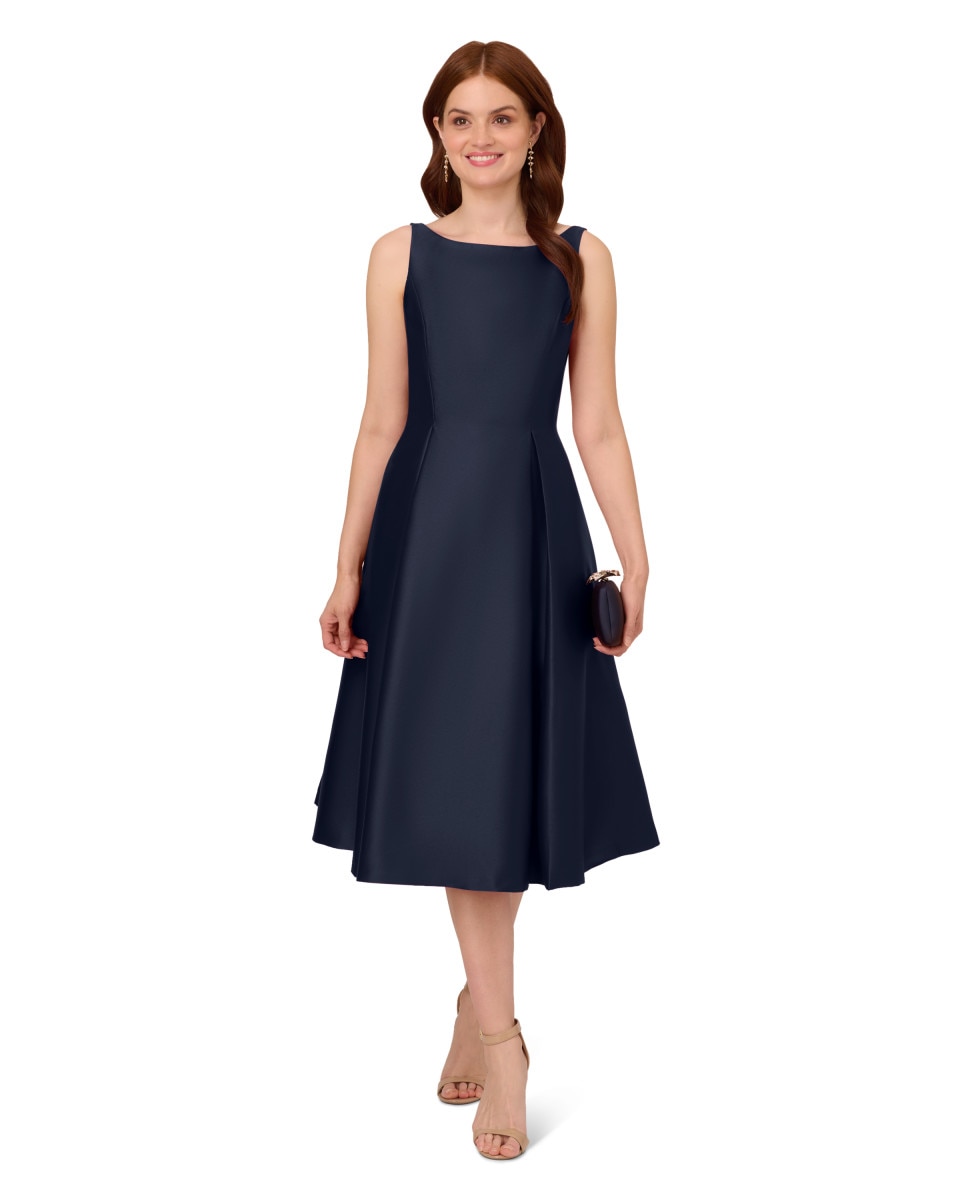 Vestido largo de té sin mangas - Adrianna Papell - Azul Azul-3