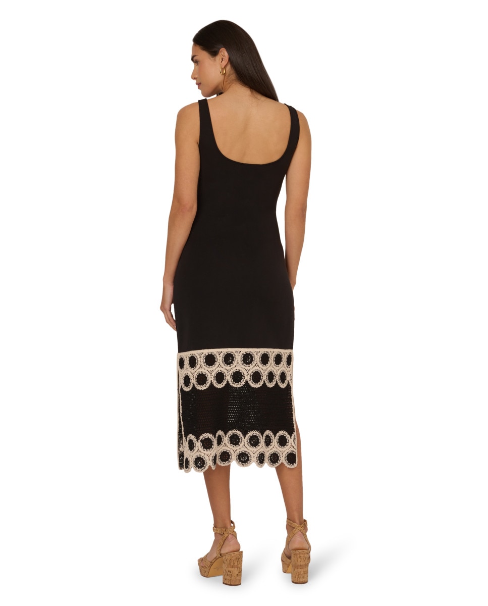 Vestido de tirantes con bordado en la falda - Adrianna Papell - Negro Negro-2