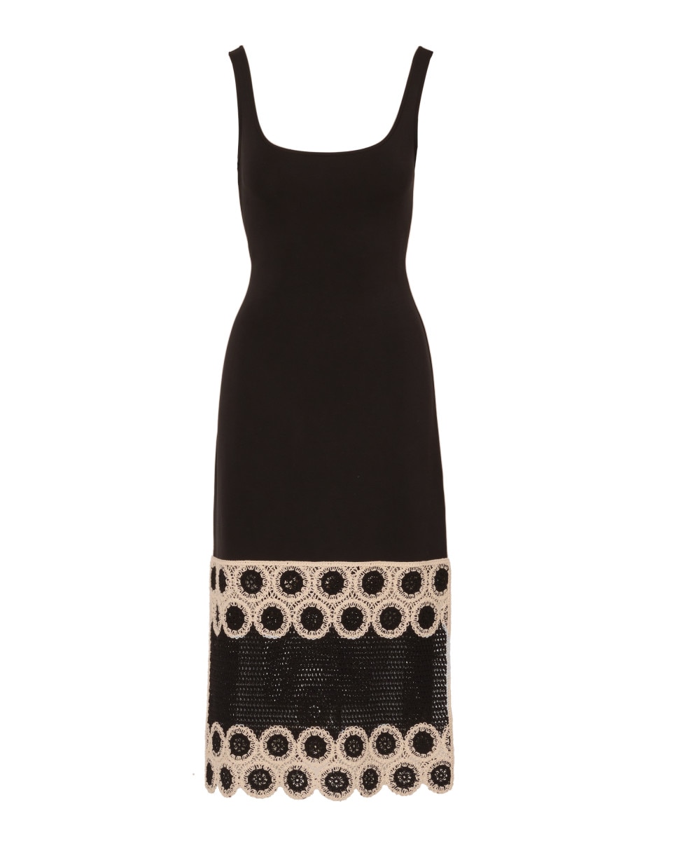 Vestido de tirantes con bordado en la falda - Adrianna Papell - Negro Negro-6
