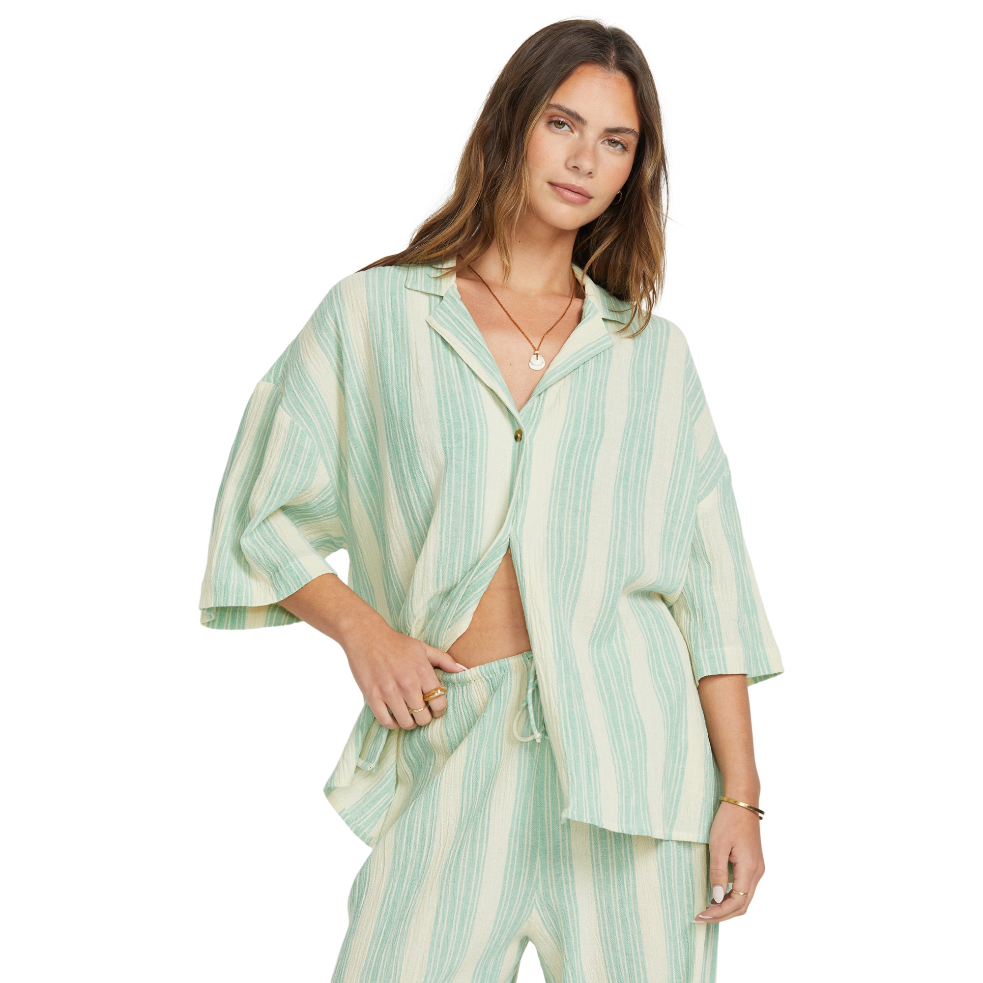 Billabong Camiseta de mujer Beach Side Verde