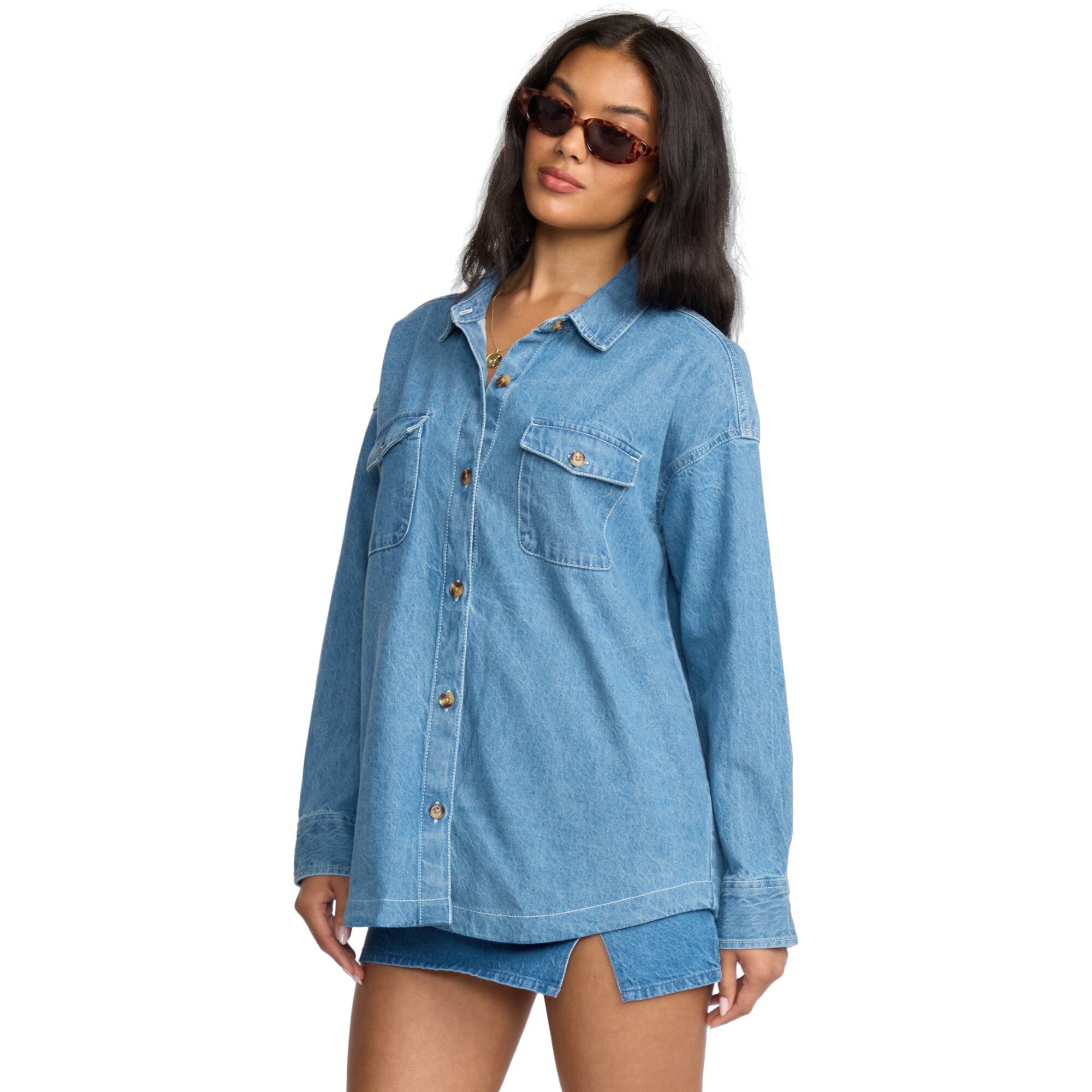 Imagen 3 de Camisa de mujer Fadeaway Billabong - Azul Azul