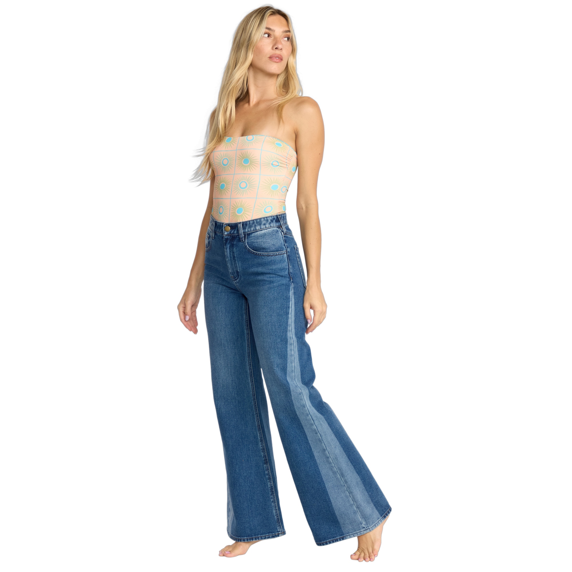 Vaquero acampanado de mujer Free Fall Billabong - Azul Azul-2