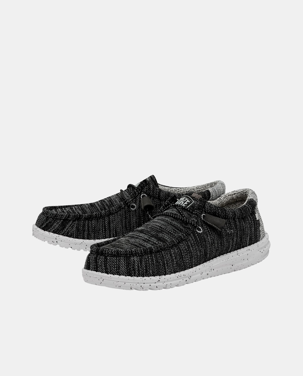 Imagen 2 de Zapatos de cordones de hombre en tejido jaspeado - Negro Negro