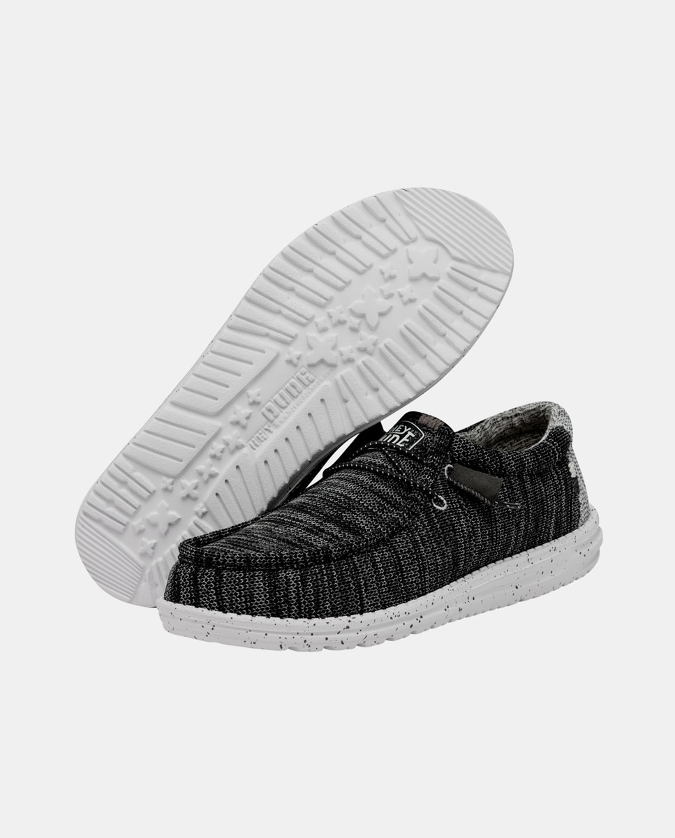 Imagen 3 de Zapatos de cordones de hombre en tejido jaspeado - Negro Negro