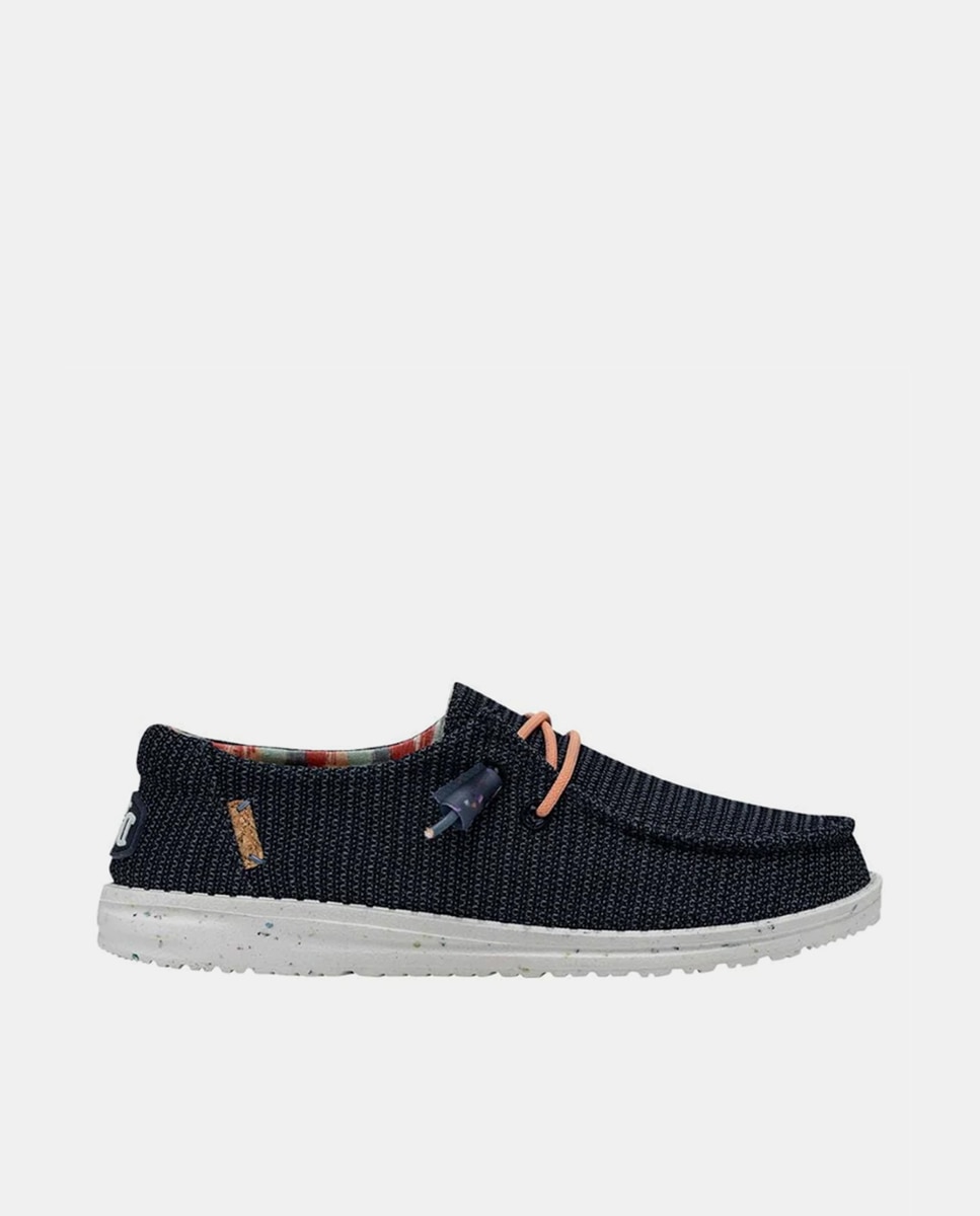 Zapatos de cordones de mujer en tejido - HeyDude - Azul marino Azul marino-1