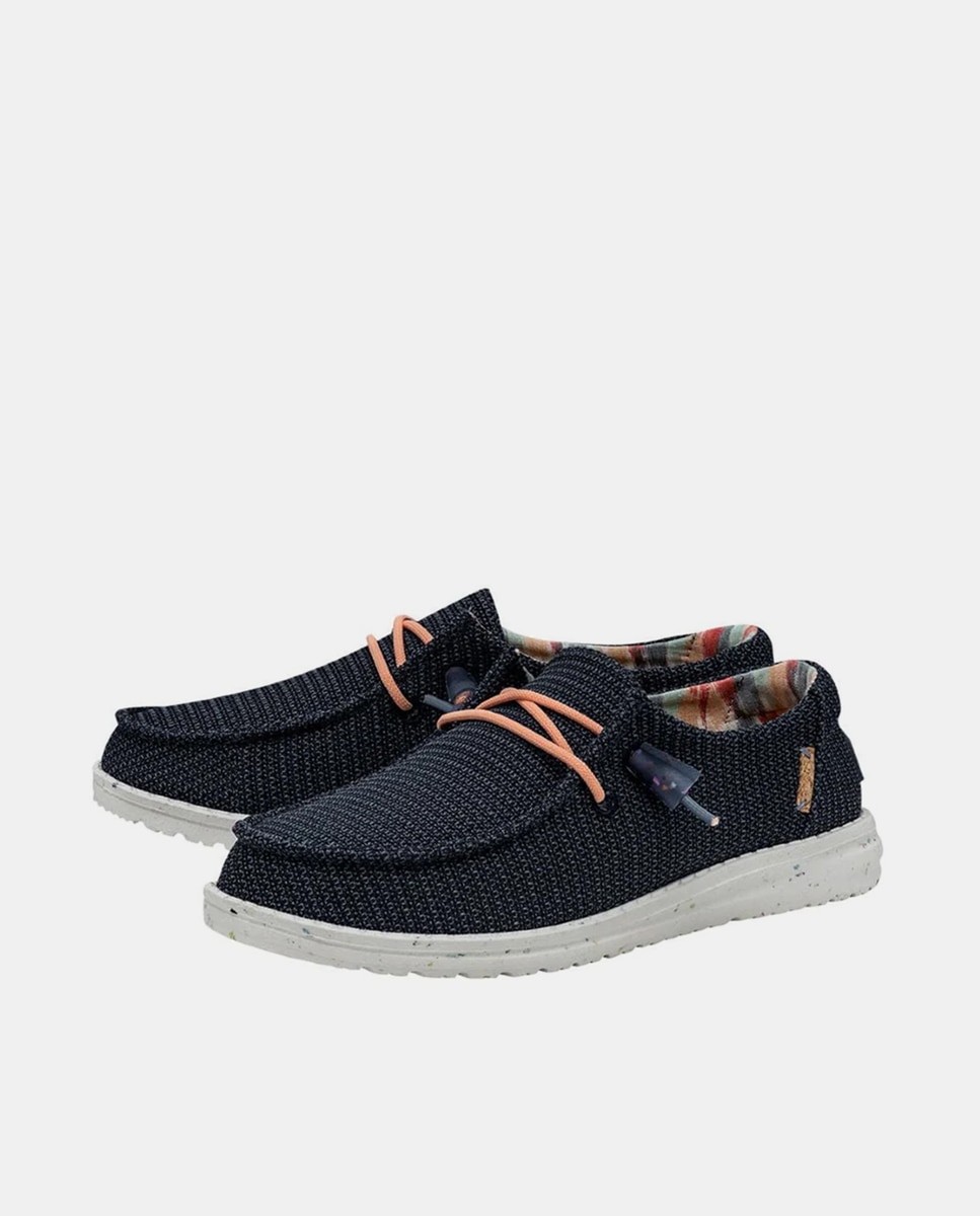 Zapatos de cordones de mujer en tejido - HeyDude - Azul marino Azul marino-3