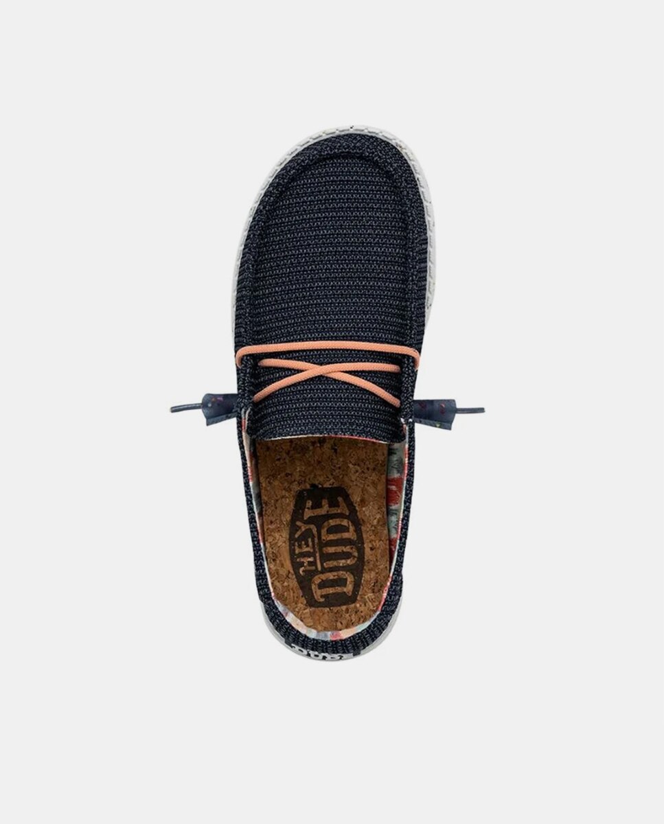 Zapatos de cordones de mujer en tejido - HeyDude - Azul marino Azul marino-6