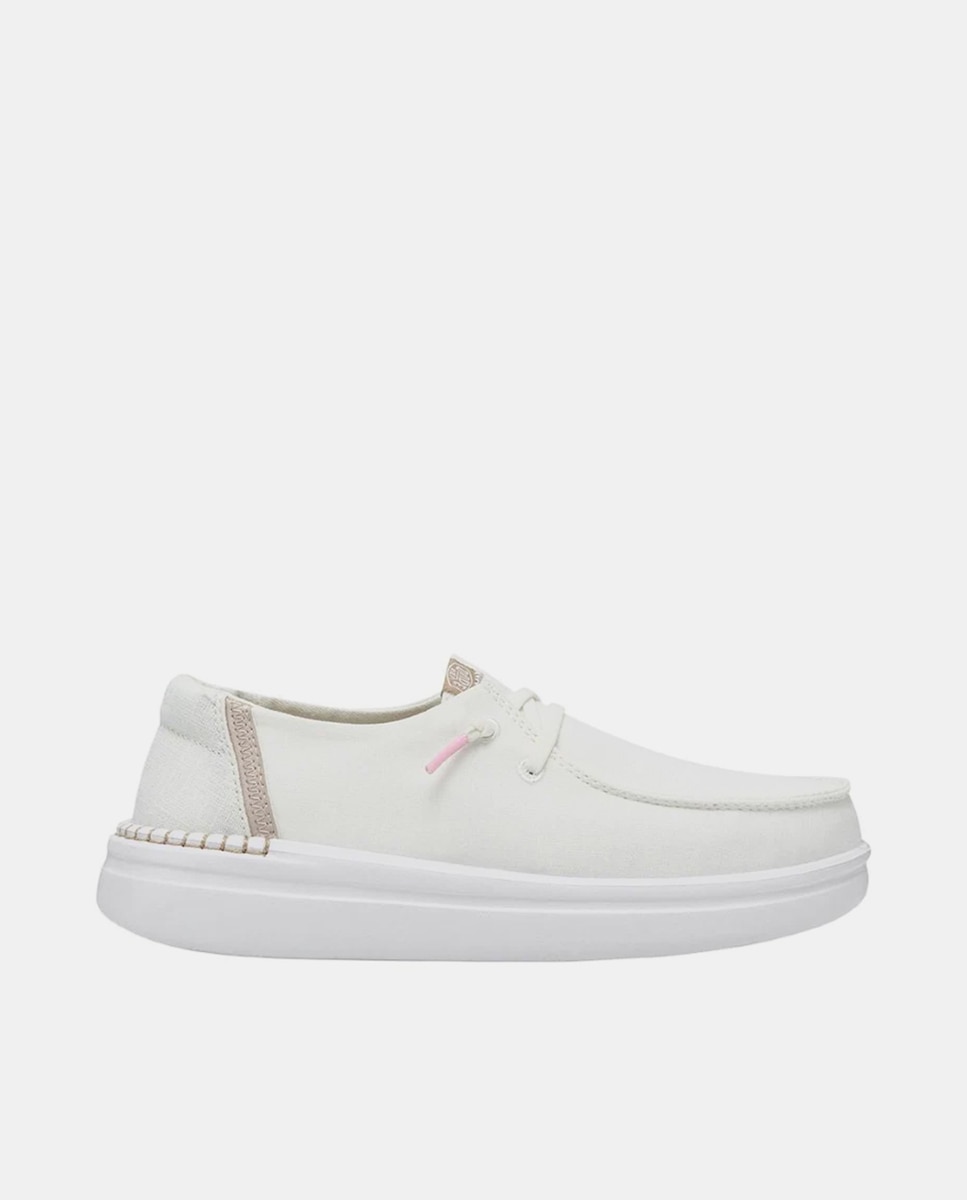 HeyDude - Zapatos de cordones de mujer con plataforma en tejido.
