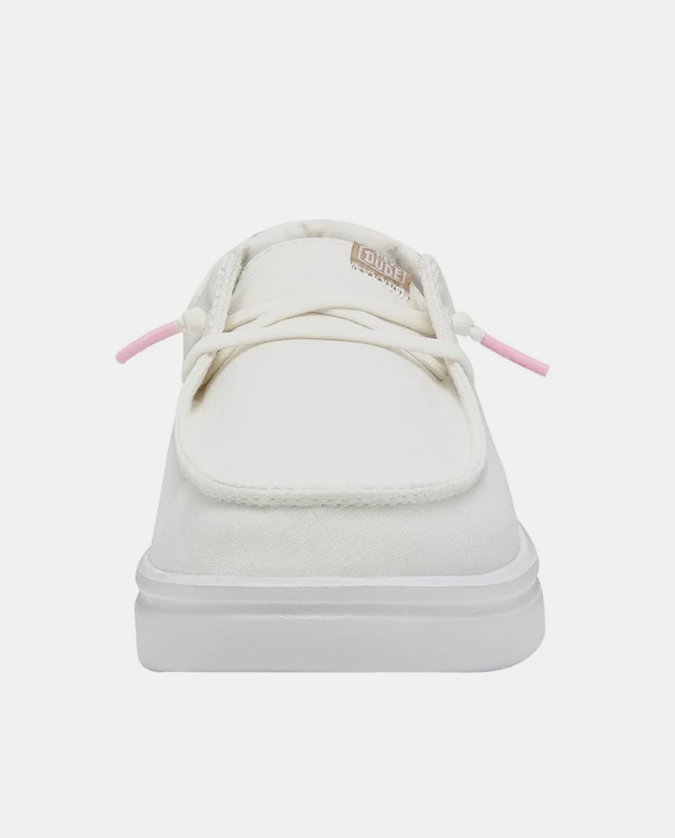Zapatos de cordones de mujer con plataforma en tejido - HeyDude - Blanco Blanco-4