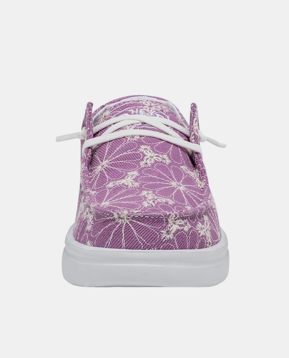Zapatos de cordones de mujer con plataforma en tejido estampado - HeyDude - Morado Morado-4
