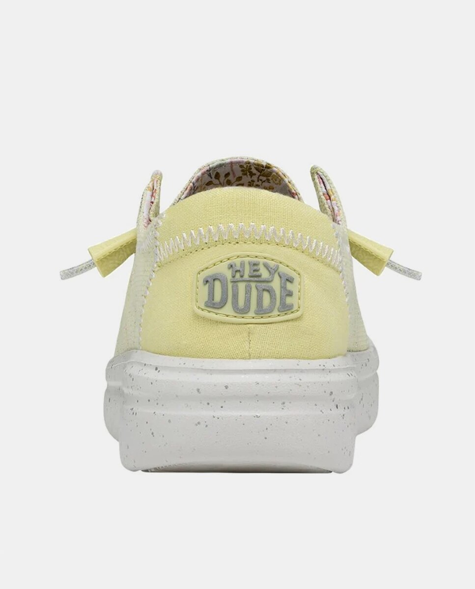 Zapatos de cordones de mujer con plataforma en tejido - HeyDude - Amarillo Amarillo-5
