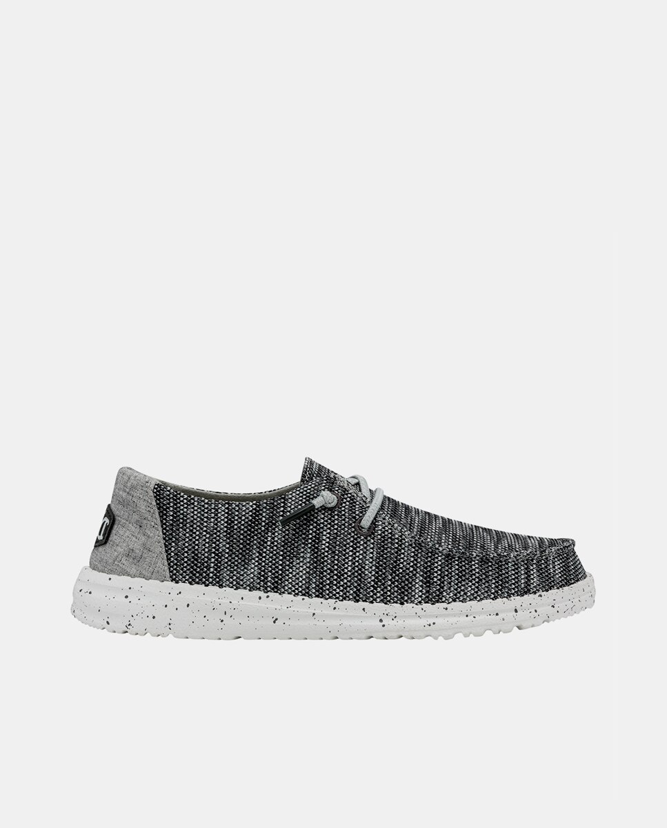 Zapatos de cordones de mujer de tejido elástico - HeyDude - Gris oscuro Gris oscuro-1