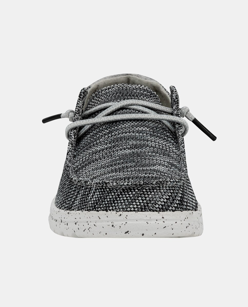 Zapatos de cordones de mujer de tejido elástico - HeyDude - Gris oscuro Gris oscuro-4