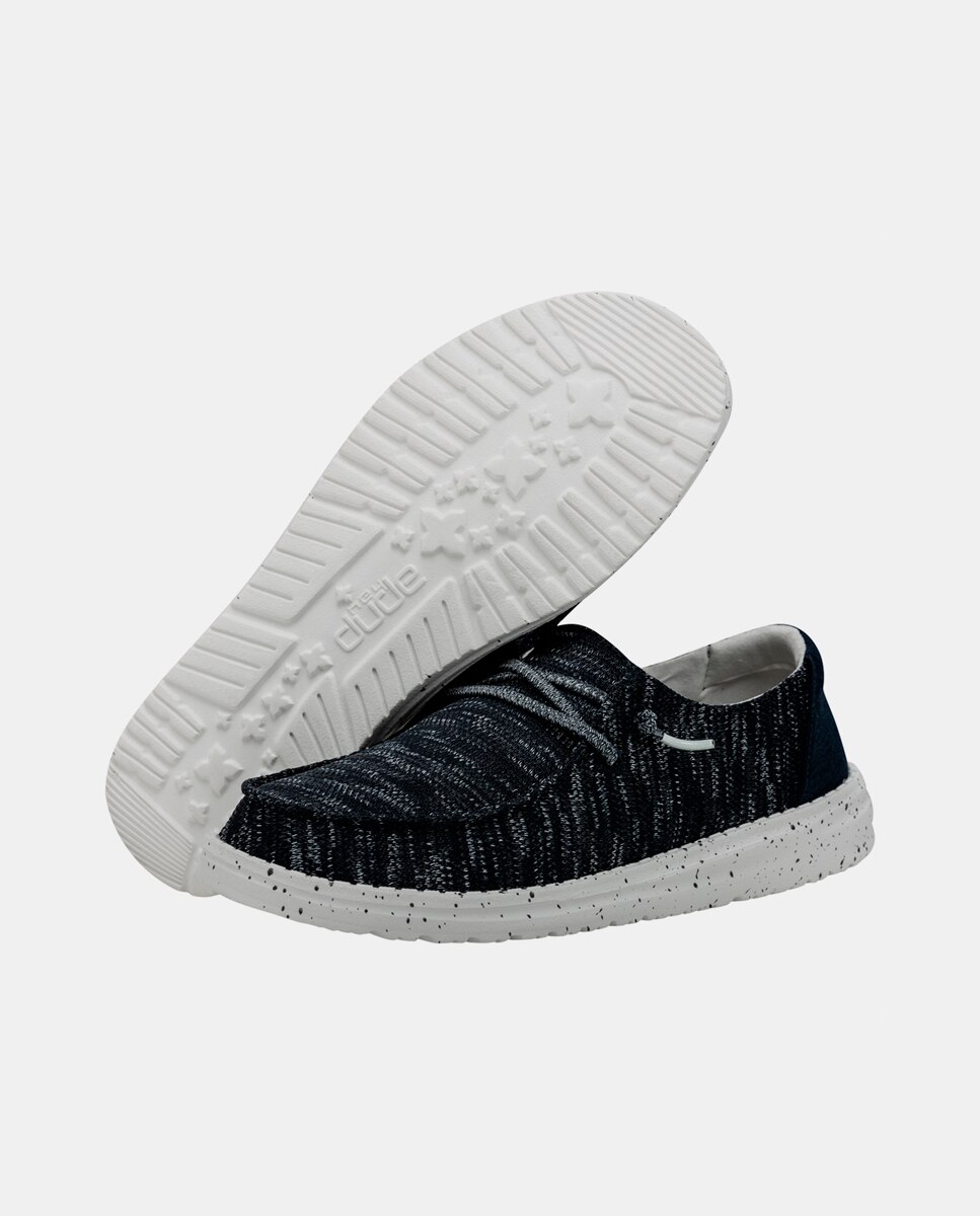 Zapatos de cordones de mujer de tejido elástico - HeyDude - Azul marino Azul marino-3