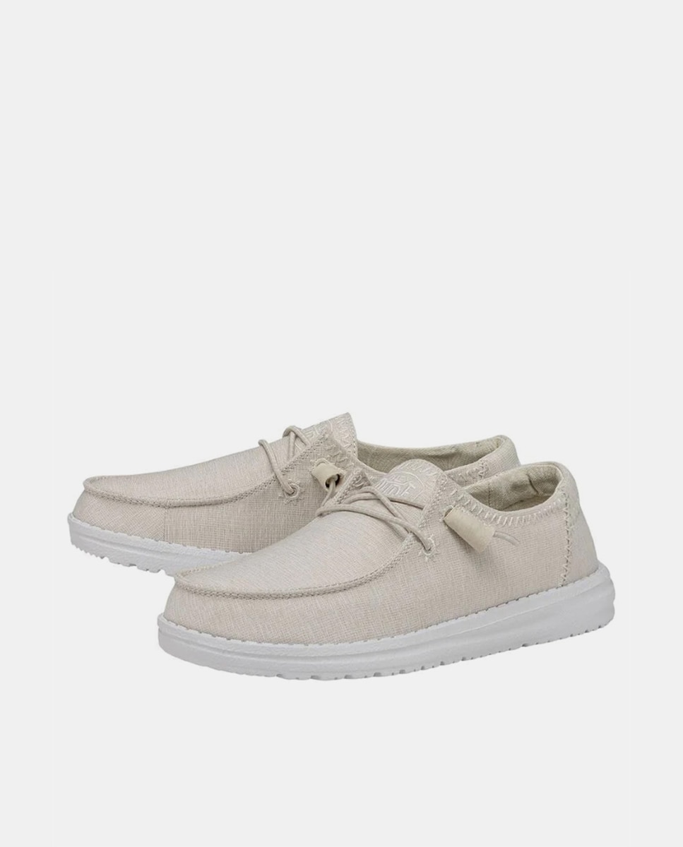 Zapatos de cordones de mujer en algodón - HeyDude - Blanco Blanco-2