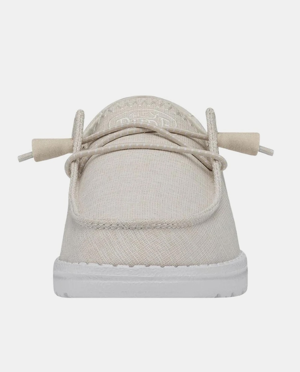 Zapatos de cordones de mujer en algodón - HeyDude - Blanco Blanco-4