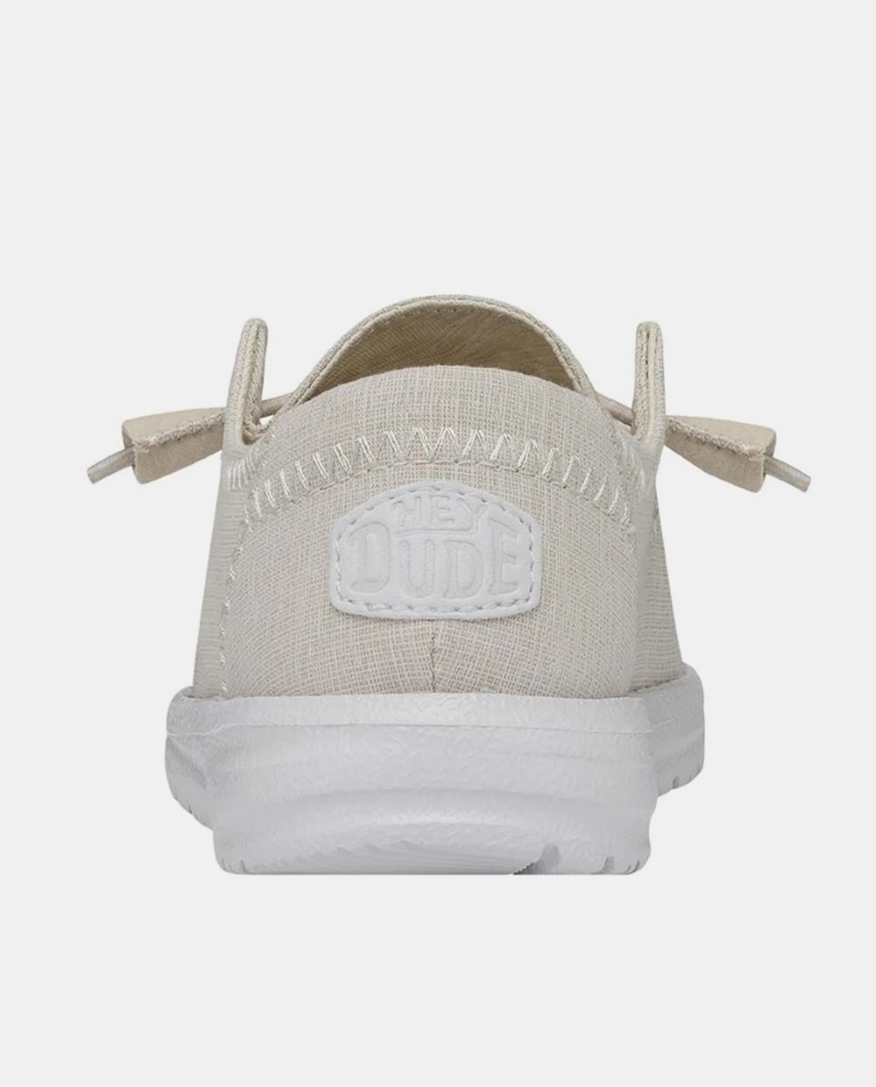 Zapatos de cordones de mujer en algodón - HeyDude - Blanco Blanco-5