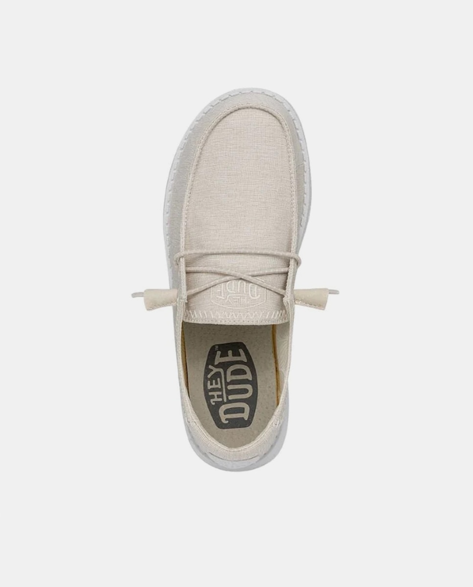 Zapatos de cordones de mujer en algodón - HeyDude - Blanco Blanco-6