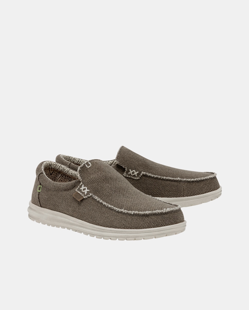 Imagen 2 de Mocasines Mikka Braided hombre en algodón orgánico - Marrón piedra Marrón piedra