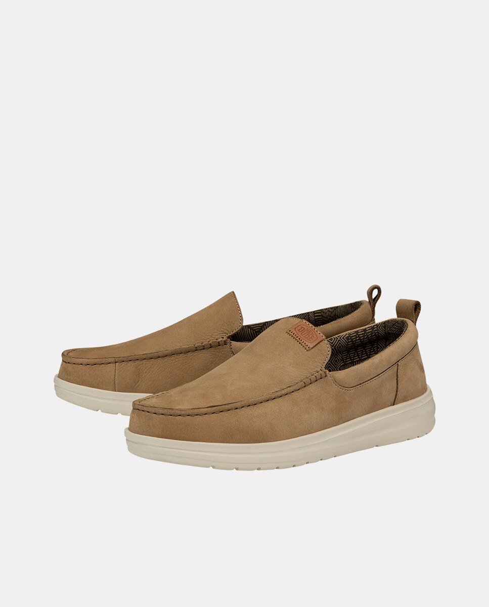 Imagen 2 de Mocasines de hombre de piel y forro estampado - Marrón Marrón