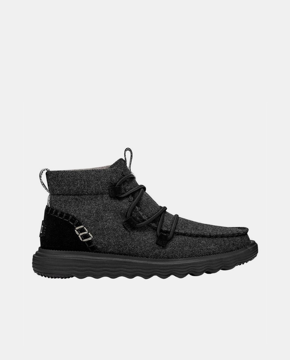 HeyDude - Botines de mujer de lana y cordones elásticos.