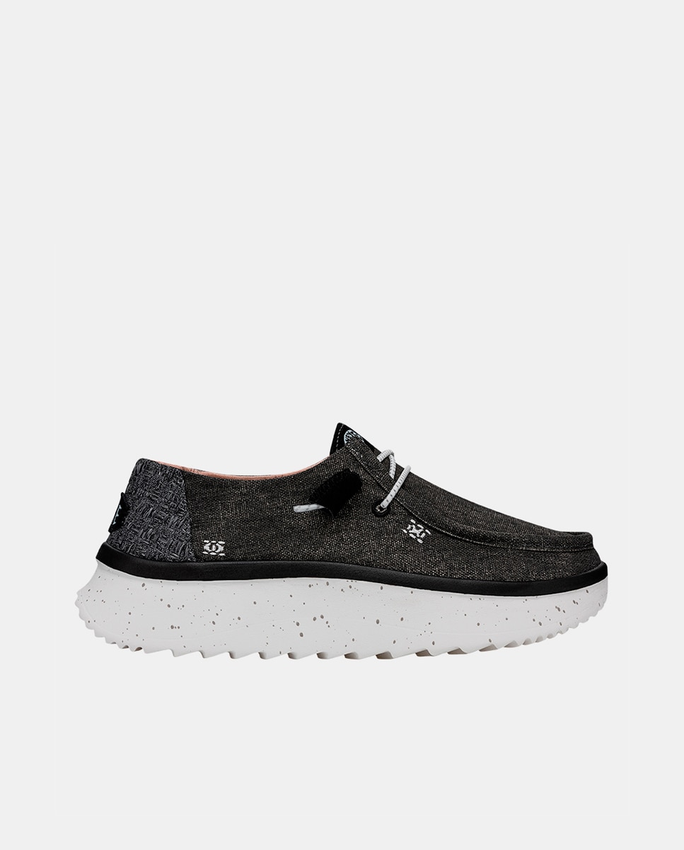 HeyDude - Zapatos de cordones de mujer de tejido con plataforma.