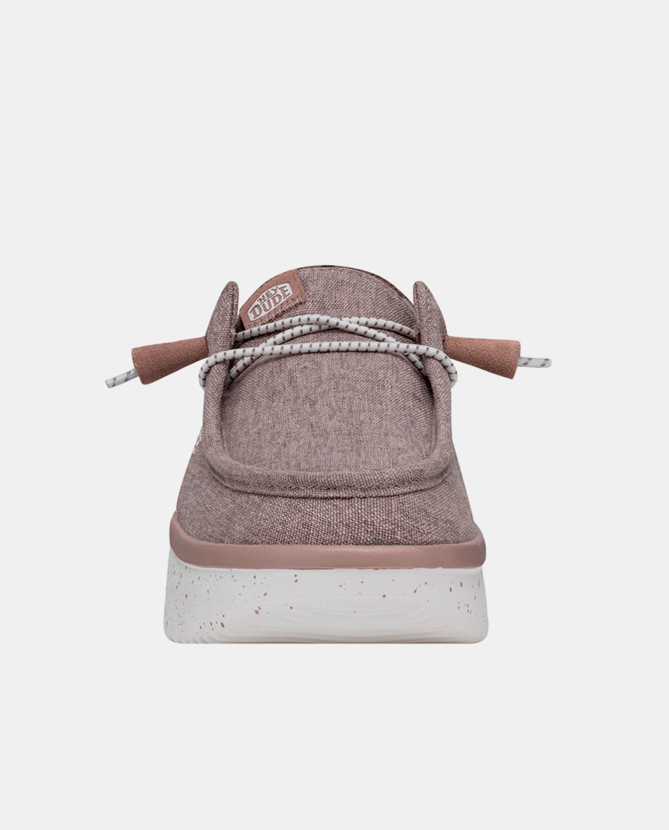 Zapatos de cordones de mujer de tejido con plataforma - HeyDude - Marrón piedra Marrón piedra-2