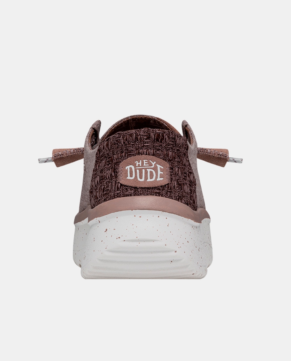 Zapatos de cordones de mujer de tejido con plataforma - HeyDude - Marrón piedra Marrón piedra-3