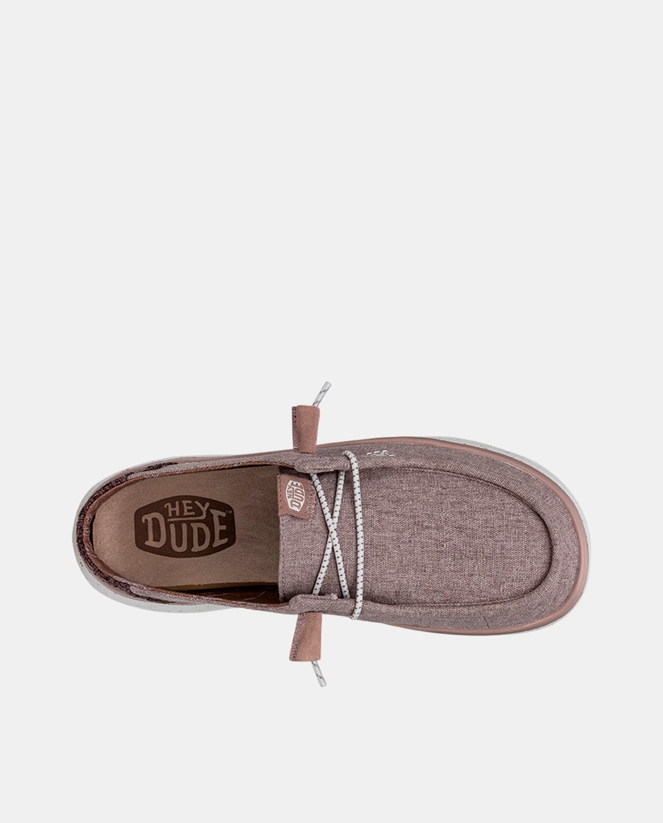 Zapatos de cordones de mujer de tejido con plataforma - HeyDude - Marrón piedra Marrón piedra-4