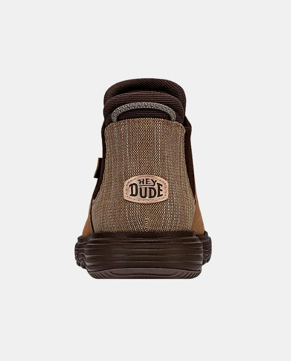 Botines de mujer de ante con detalles elásticos - HeyDude - Marrón Marrón-5
