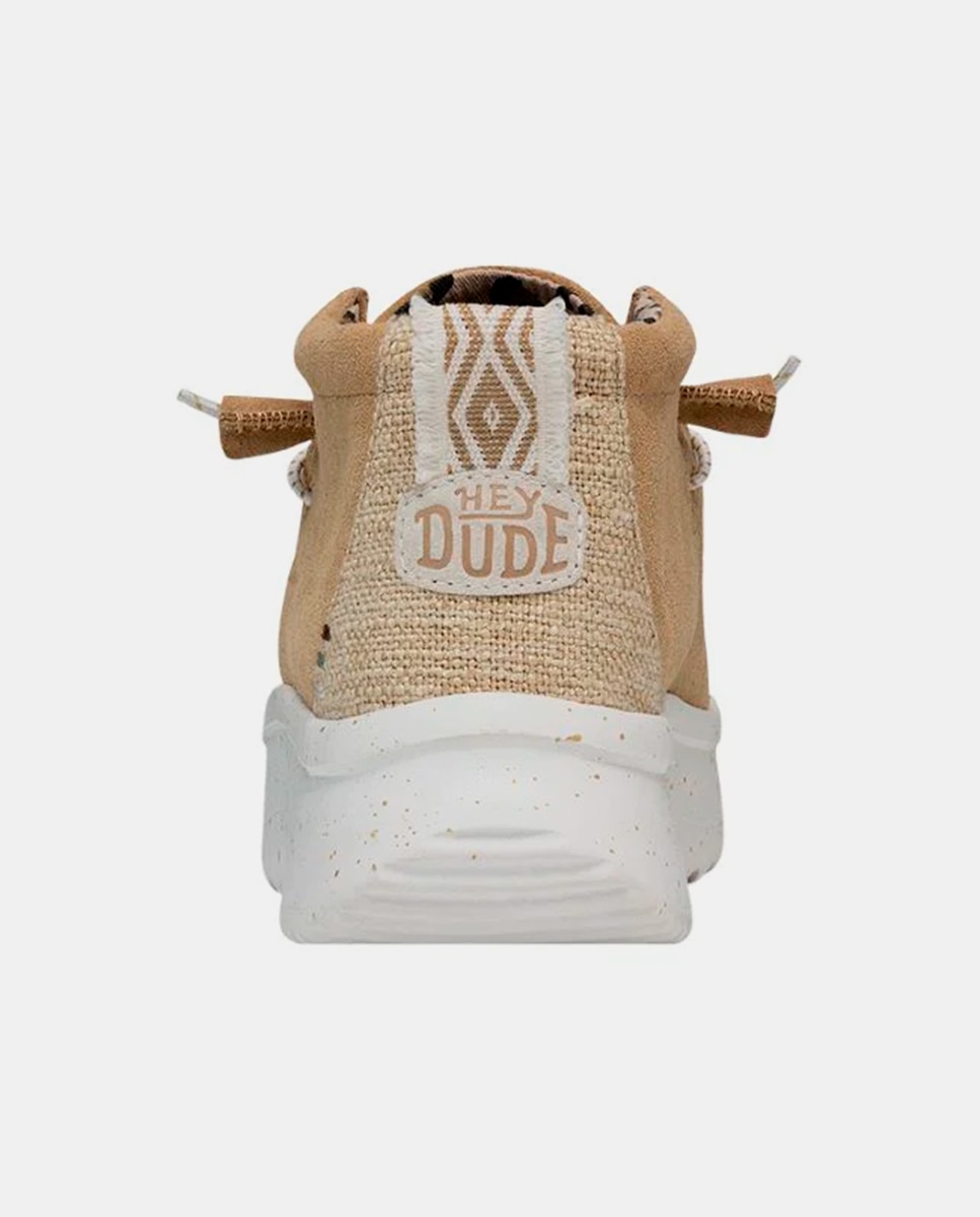 Botines de mujer de piel con cordones elásticos - HeyDude - Beige Beige-3