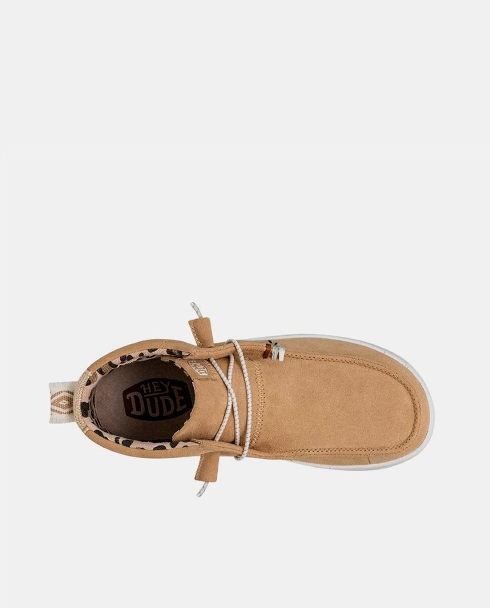Botines de mujer de piel con cordones elásticos - HeyDude - Beige Beige-6