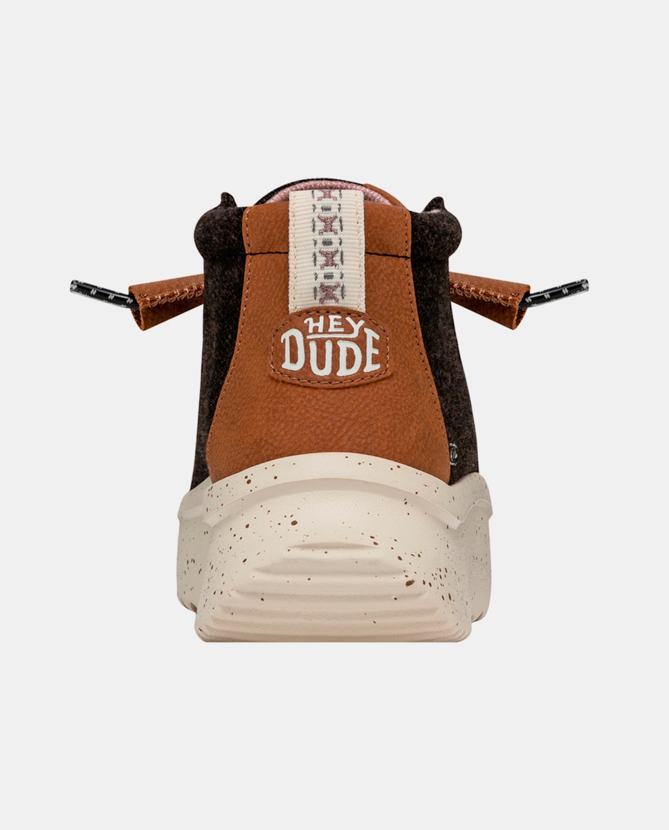 Botines de mujer de tejido con cordones elásticos - HeyDude - Marrón oscuro Marrón oscuro-5