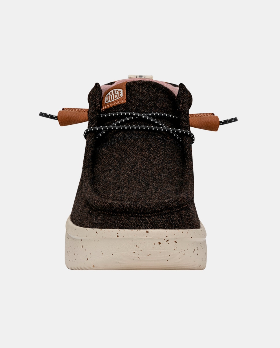 Botines de mujer de tejido con cordones elásticos - HeyDude - Negro / Naranja Negro / Naranja-4