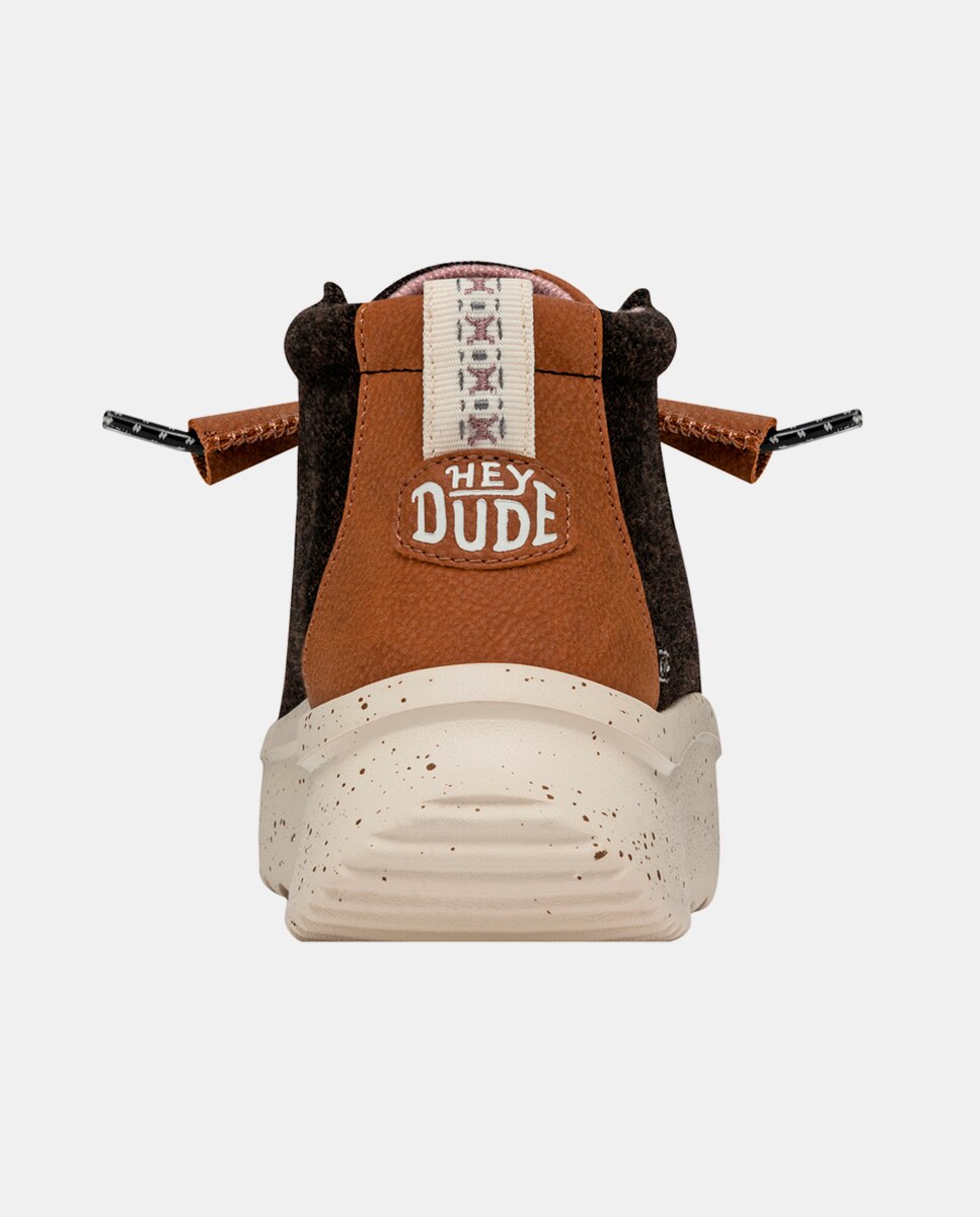 Botines de mujer de tejido con cordones elásticos - HeyDude - Negro / Naranja Negro / Naranja-5
