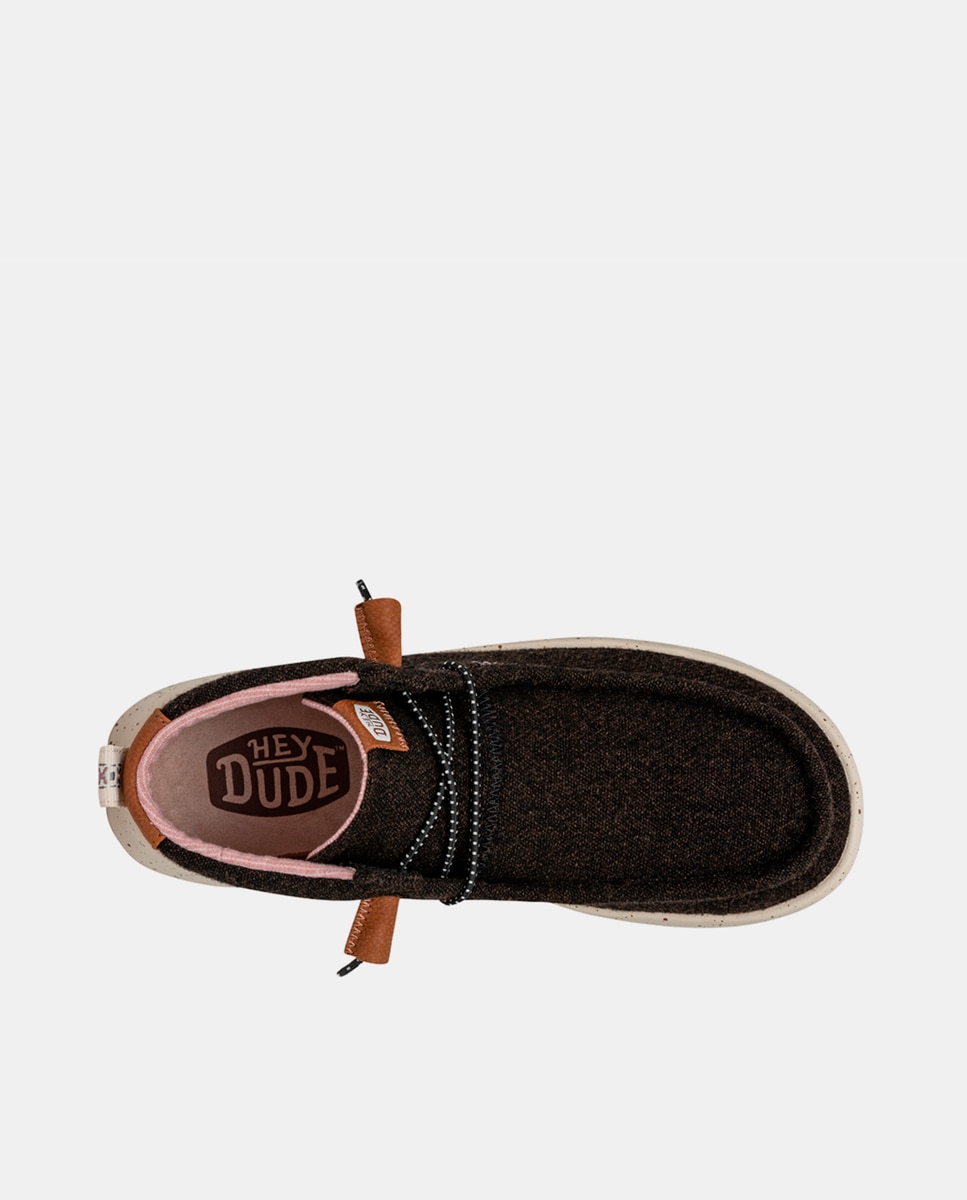 Botines de mujer de tejido con cordones elásticos - HeyDude - Negro / Naranja Negro / Naranja-6
