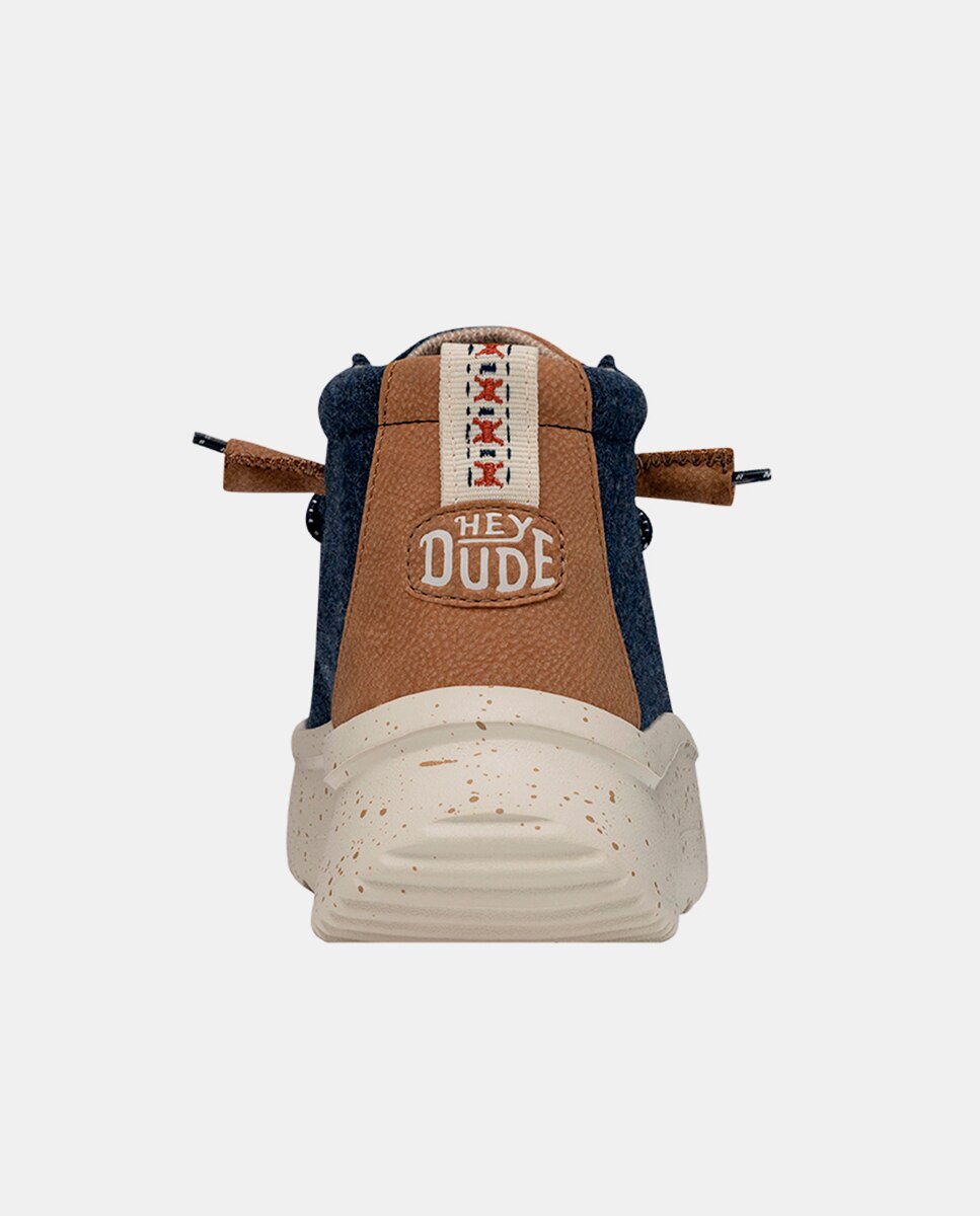 Botines de mujer de tejido con cordones elásticos - HeyDude - Azul Azul-3
